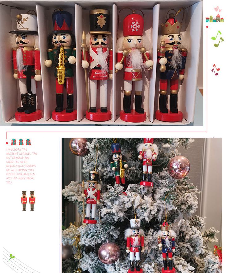 5/6pcs Merry Christmas Decorat - Nutcracker Figurine ulasan dan harga