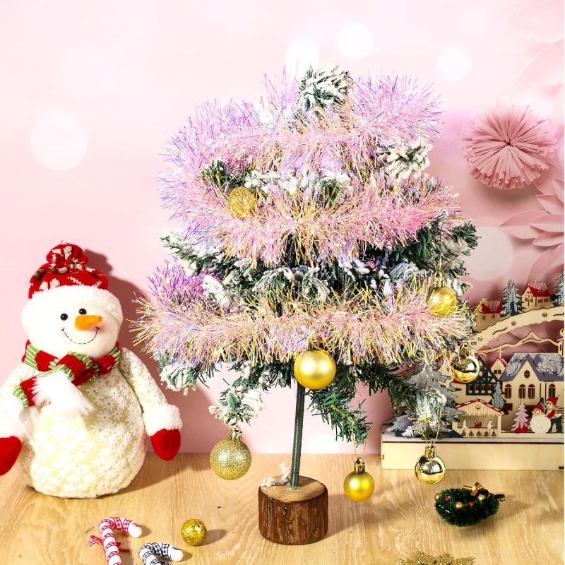1/3/5PCS 2M Pink Christmas Tin - Tinsel Garland Decoration ulasan dan harga