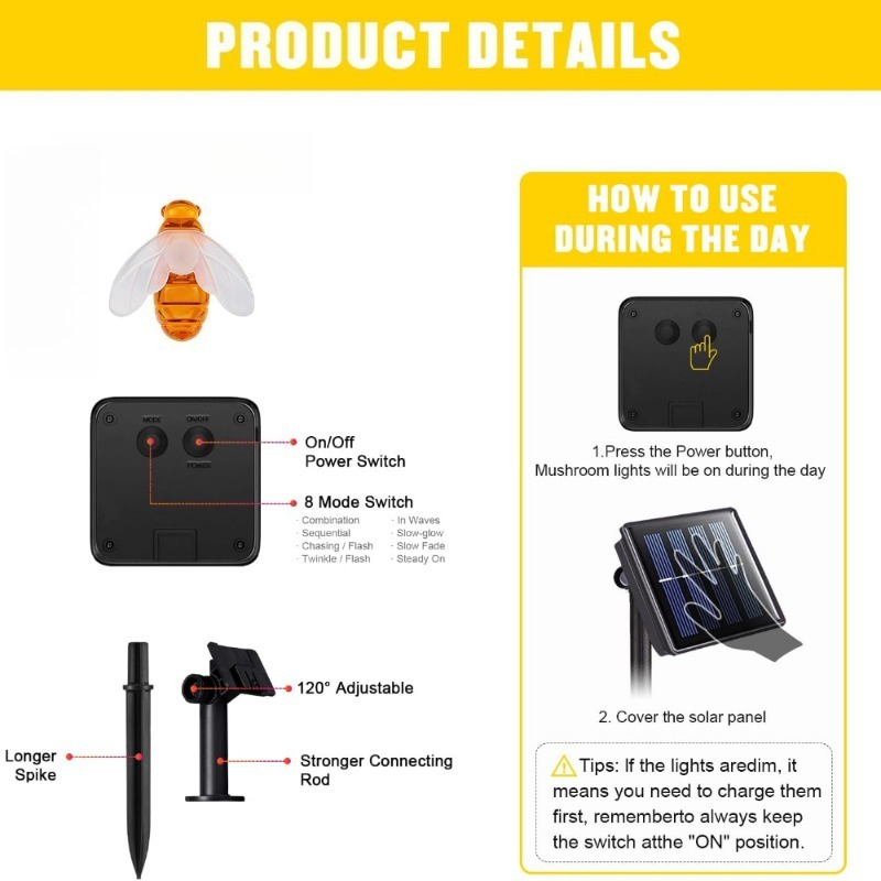Solar Bee String Light 7m 50 L - Led Fairy String Lights ulasan dan harga