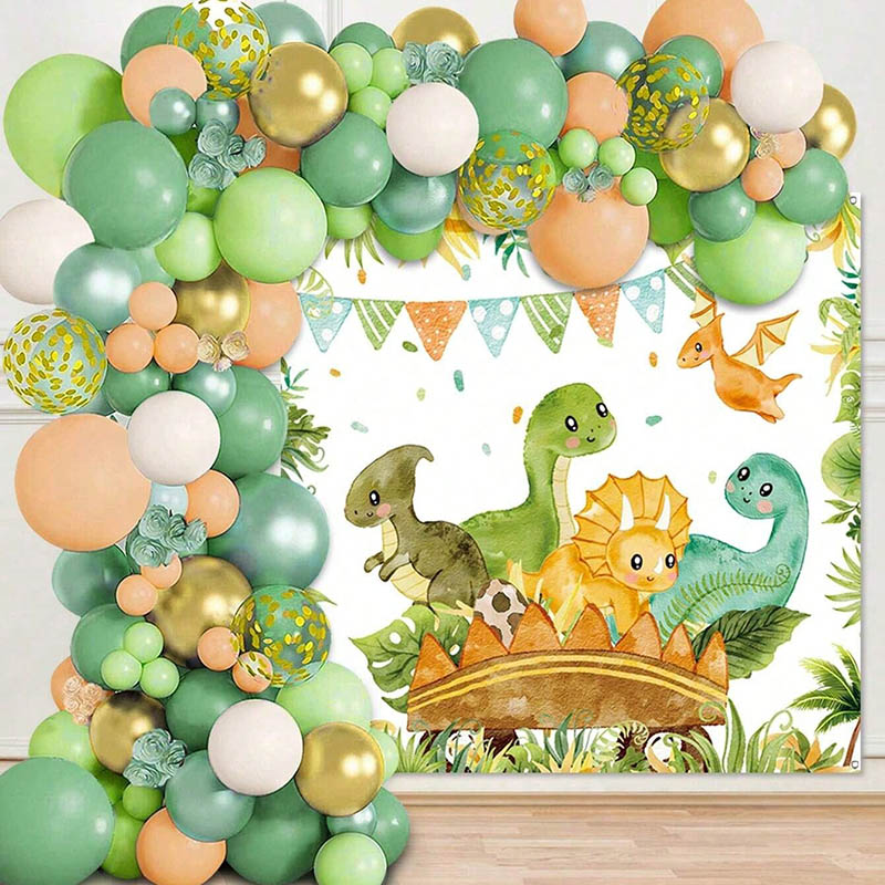 Dinosaur Balloon Set Arch for  - Tinsel Garland Decoration ulasan dan harga
