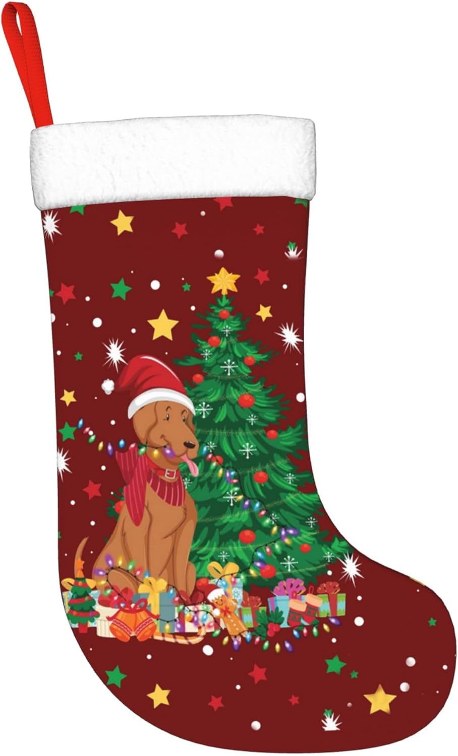 Christmas Dog Light Design 17. - Christmas Stocking Hanging ulasan dan harga