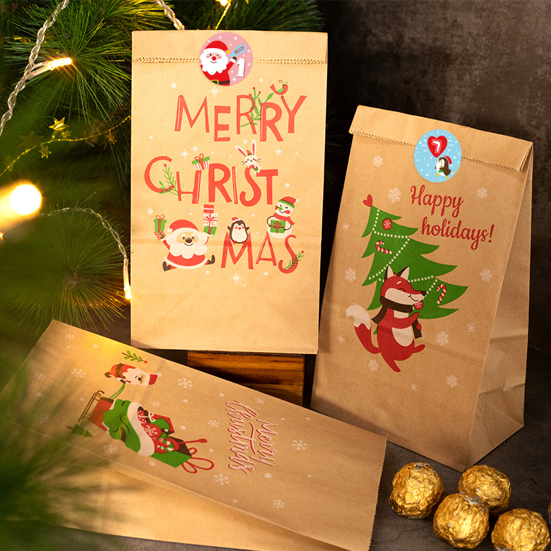 Christmas Gift Bags Kraft Pape - Advent Calendar Gift ulasan dan harga